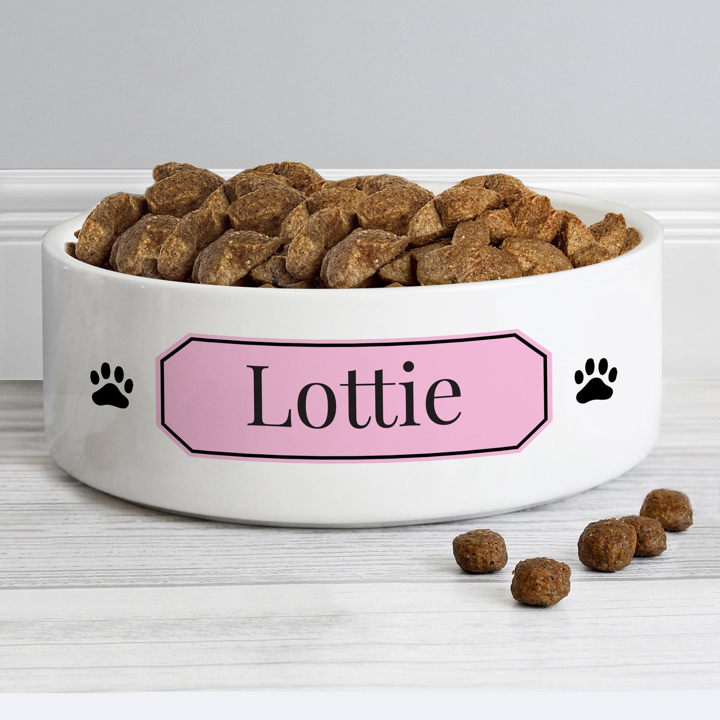Personalised Pink Plaque 14cm Medium Pet Bowl: 1 - Pet Products By Gift Moments
