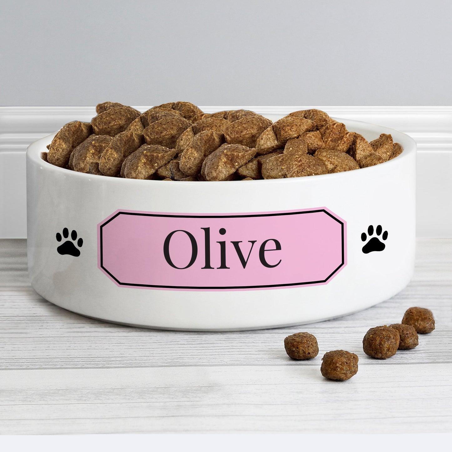 Personalised Pink Plaque 14cm Medium Pet Bowl: 3 - Pet Products By Gift Moments