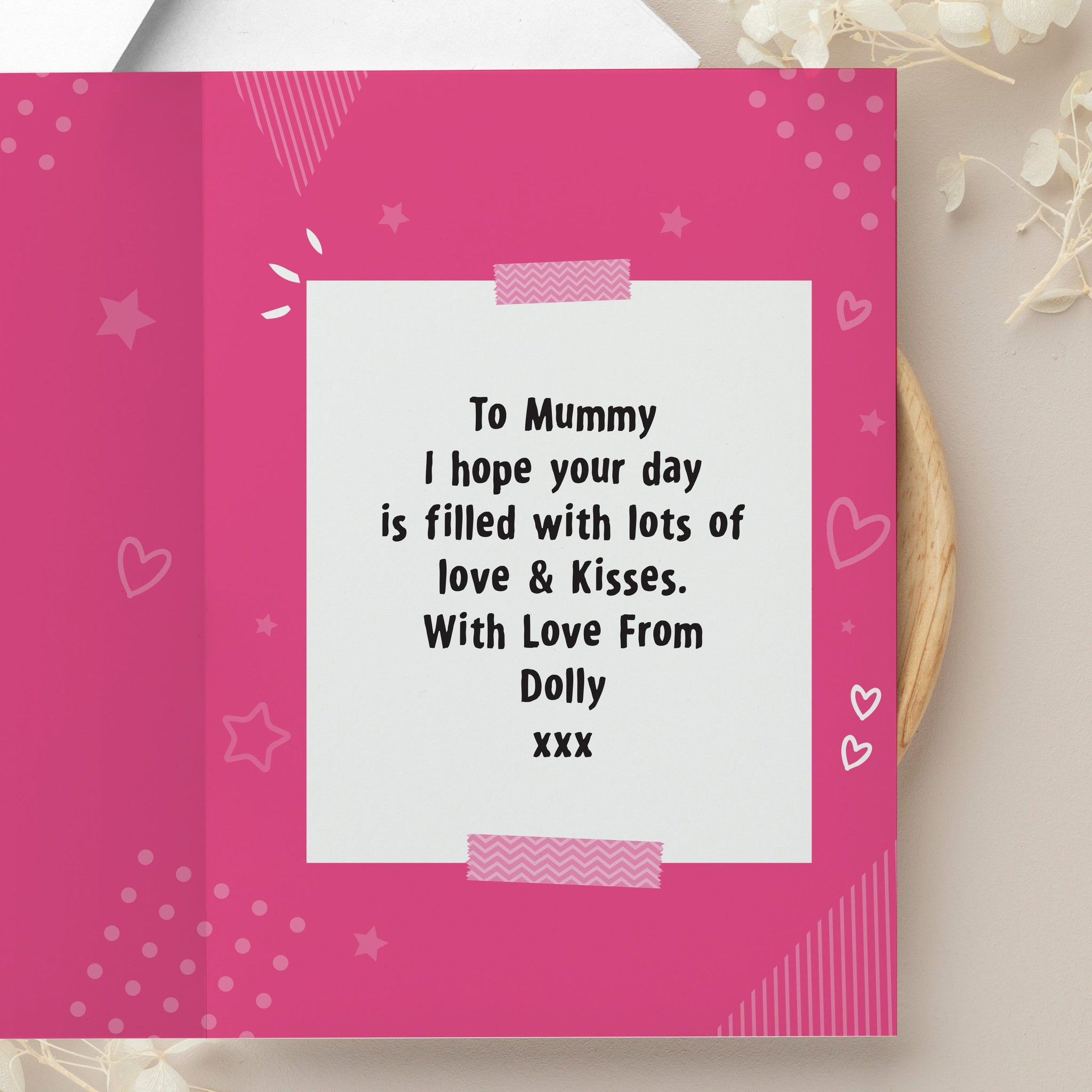 Personalised Pink Polaroid Wreath Photo Upload Card: 4 - Greeting Cards By Gift Moments