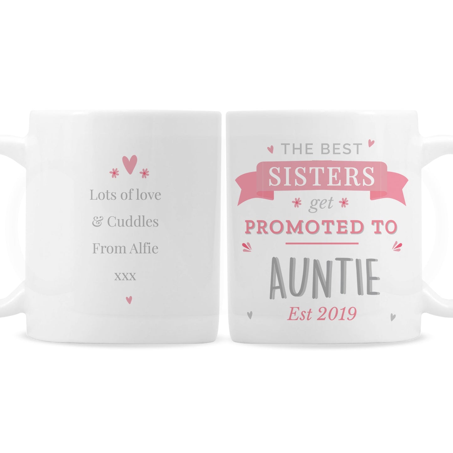 Personalised Pink Promoted To Mug: 5 - Mugs By Gift Moments