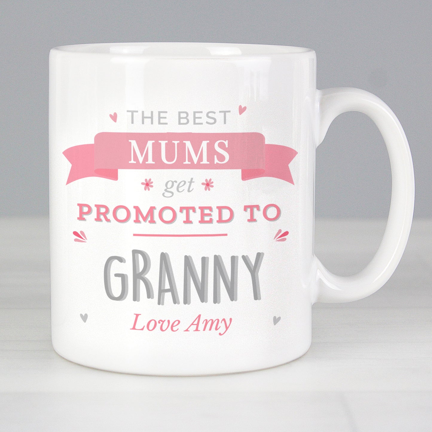Personalised Pink Promoted To Mug: 1 - Mugs By Gift Moments