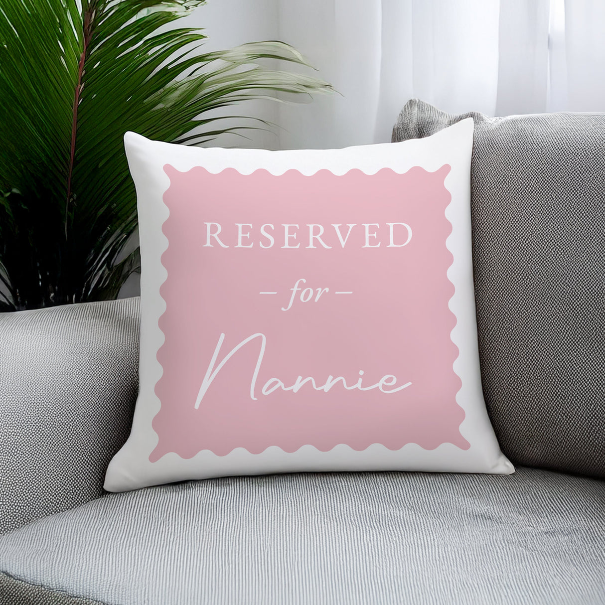 Personalised Pink Reserved For Cushion: 3 - Cushions By Gift Moments