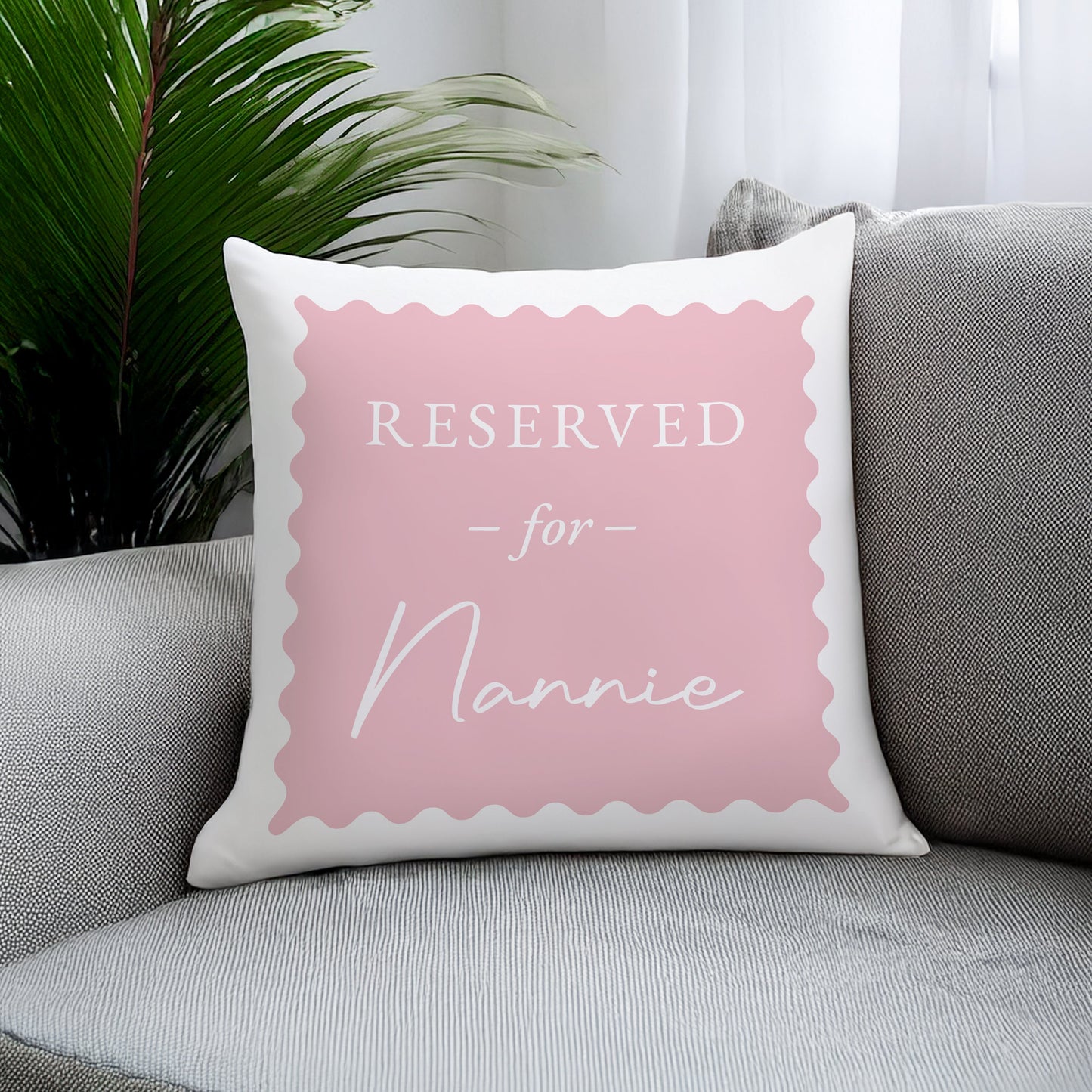 Personalised Pink Reserved For Cushion: 3 - Cushions By Gift Moments