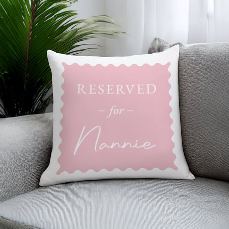 Personalised Pink Reserved For Cushion: 3 - Cushions By Gift Moments