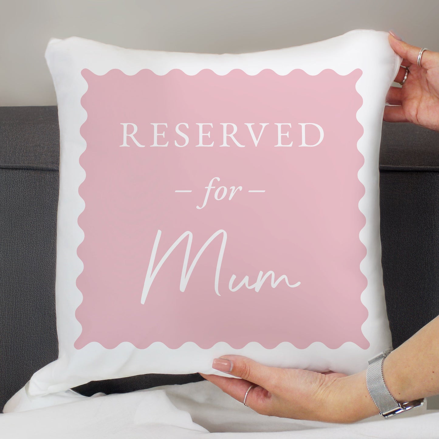 Personalised Pink Reserved For Cushion: 2 - Cushions By Gift Moments