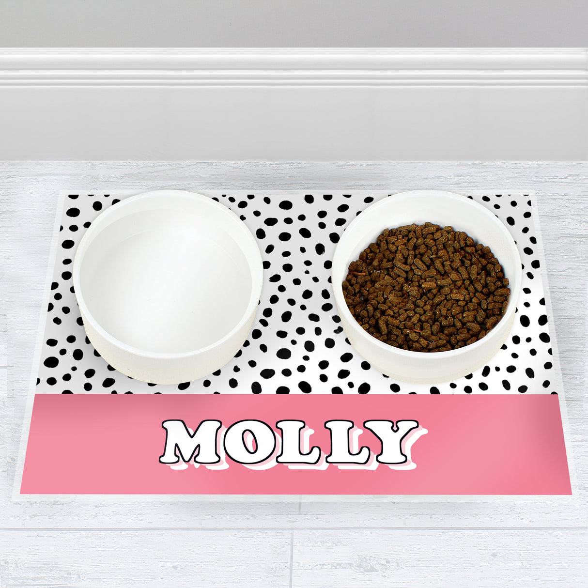 Personalised Pink Spots Dog Pet Bowl Mat: 3 - Pet Products By Gift Moments