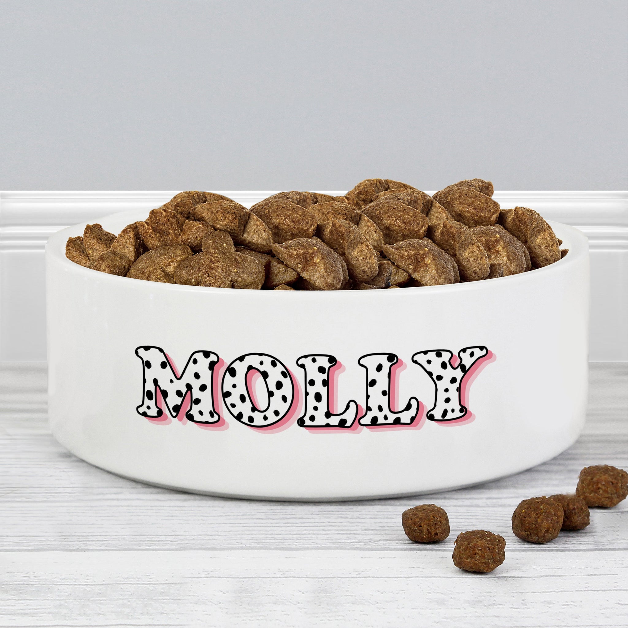 Personalised Pink Spots Name 14cm Medium Pet Bowl: 3 - Pet Products By Gift Moments
