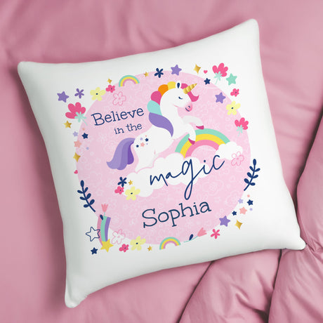 Personalised Pink Unicorn Cushion: 3 - Cushions By Gift Moments