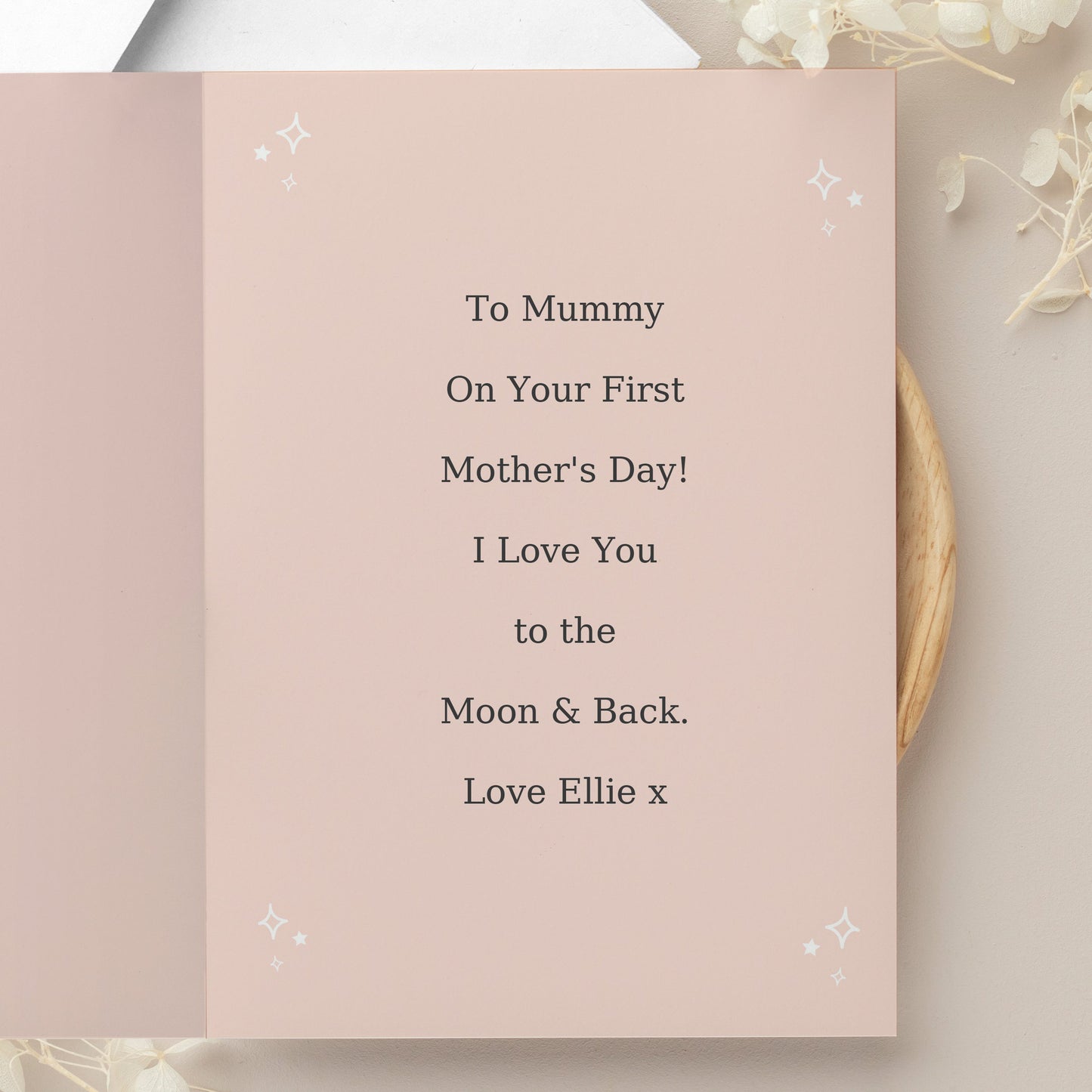 Personalised Pink Wreath Photo Upload Greeting Card: 4 - Greeting Cards By Gift Moments