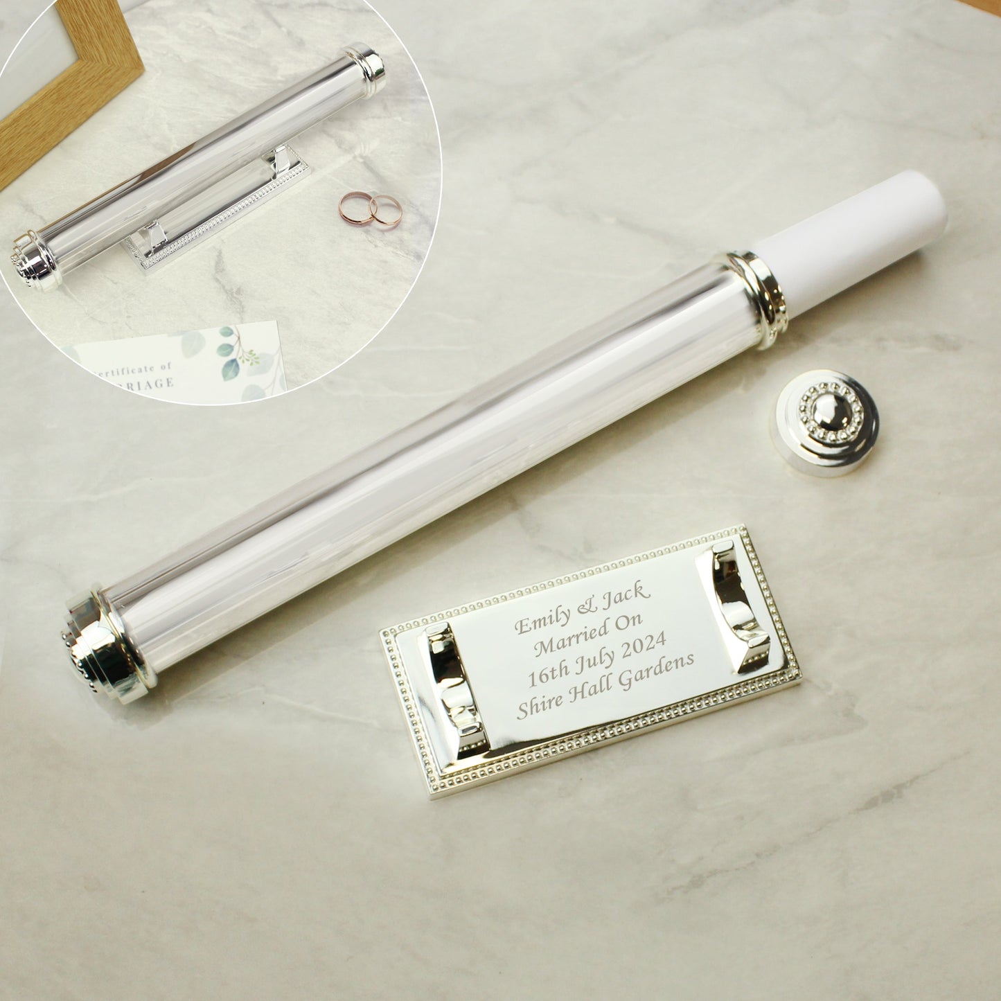 Personalised Plain Silver Plated Certificate Holder: 5 - Certificate Holders By Gift Moments