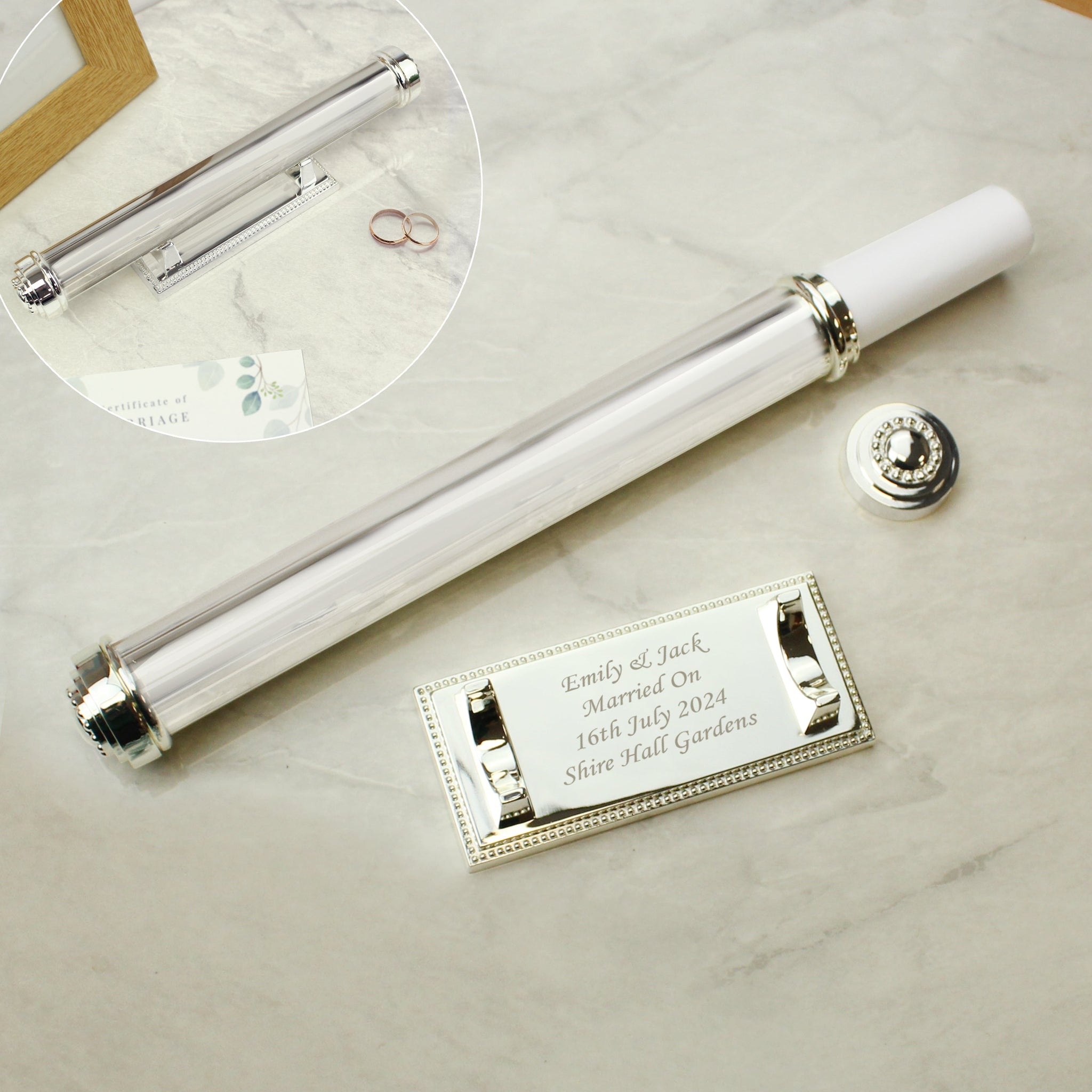 Personalised Plain Silver Plated Certificate Holder: 5 - Certificate Holders By Gift Moments