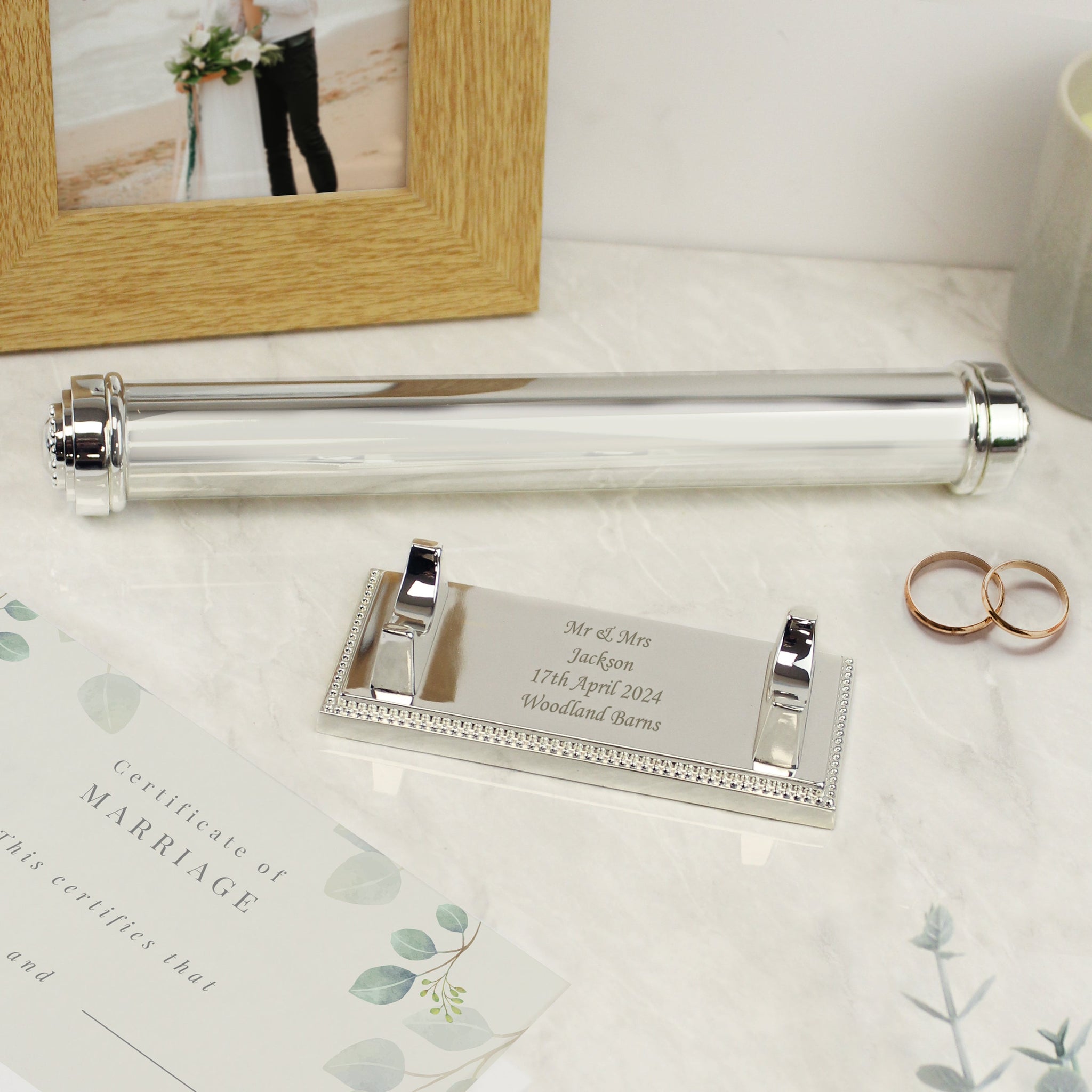 Personalised Plain Silver Plated Certificate Holder: 1 - Certificate Holders By Gift Moments