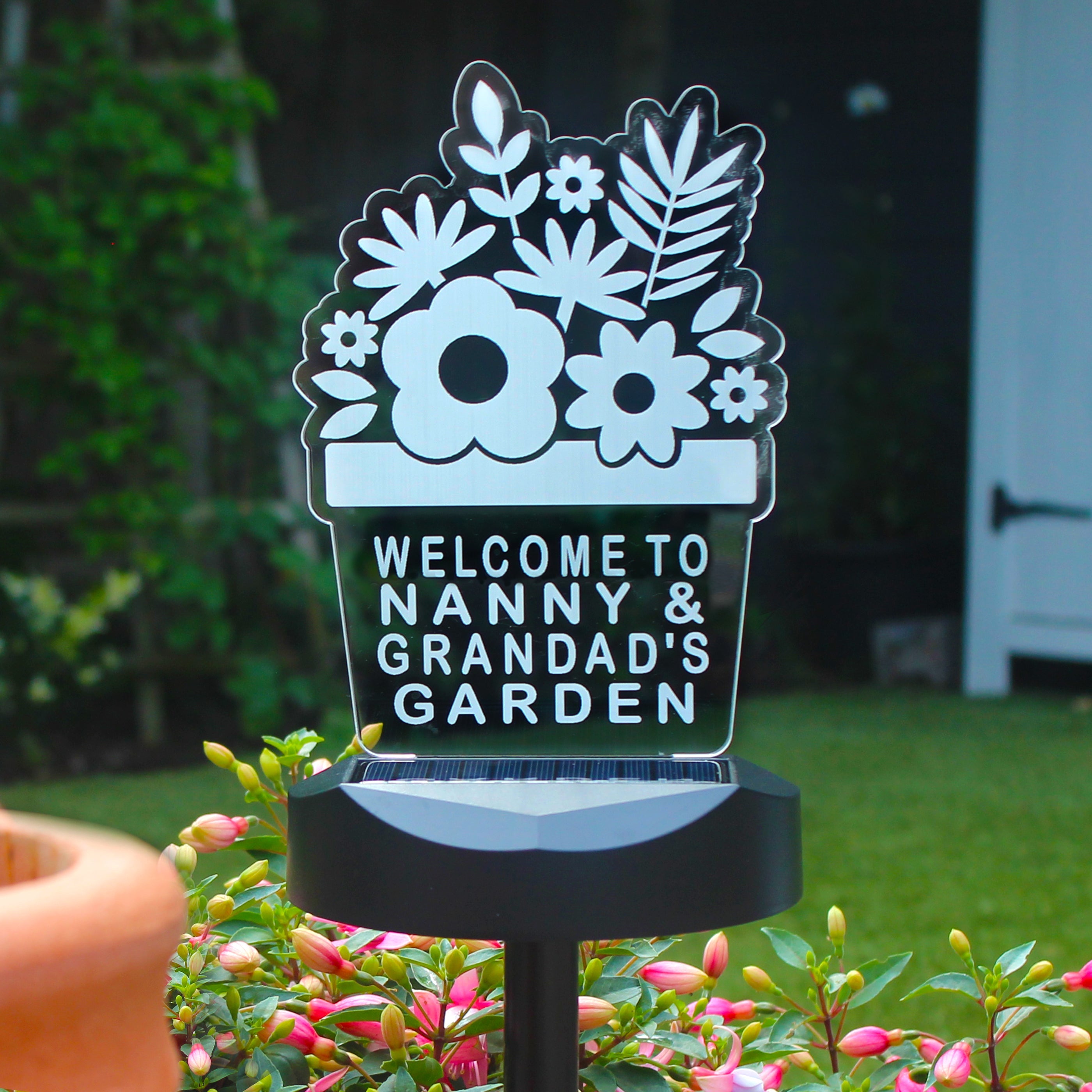Personalised Plant Pot Outdoor Solar Light - Shop Solar Lights At Gift Moments - 1