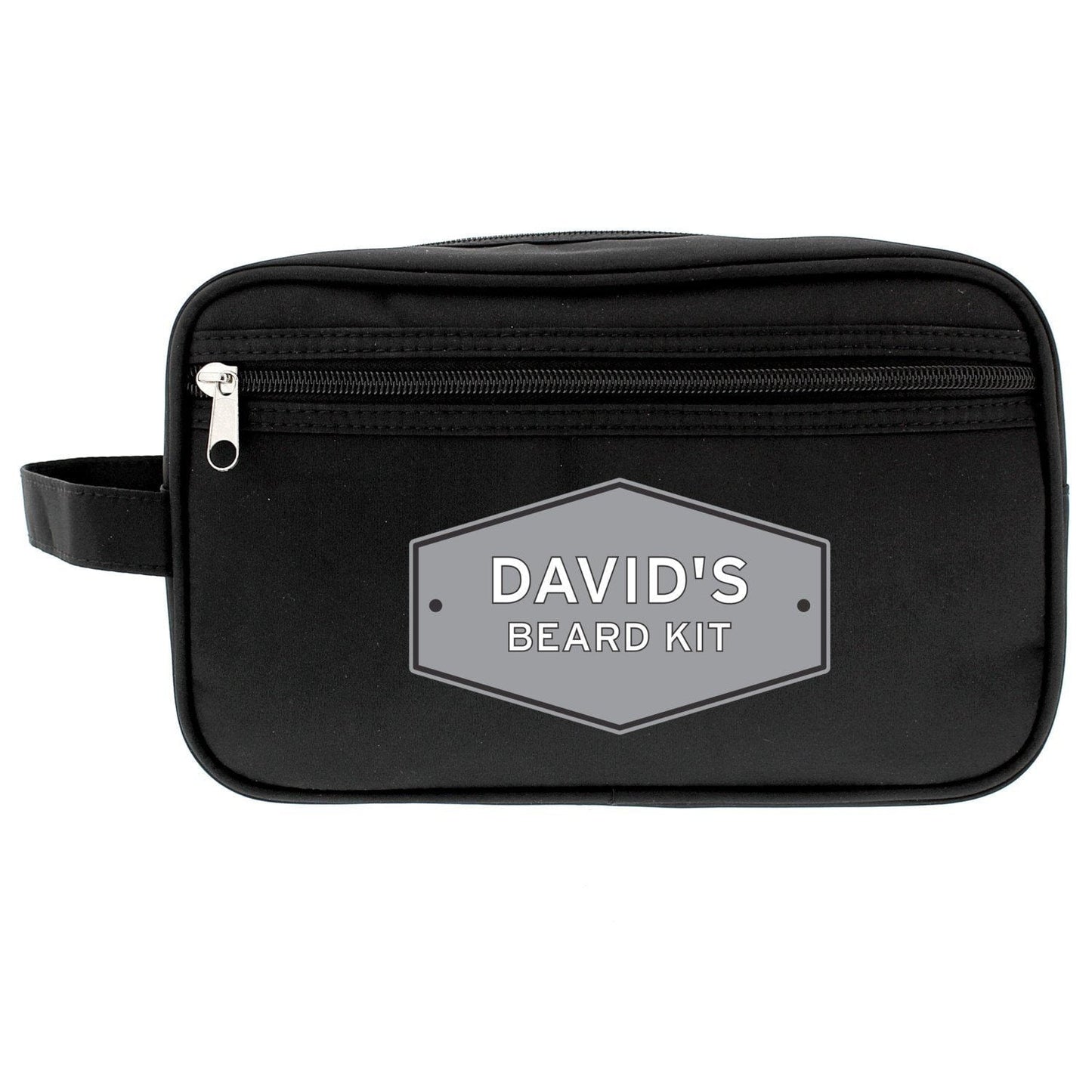 Personalised Plaque Black Toiletry Bag: 4 - Toiletry & Makeup Bags By Gift Moments
