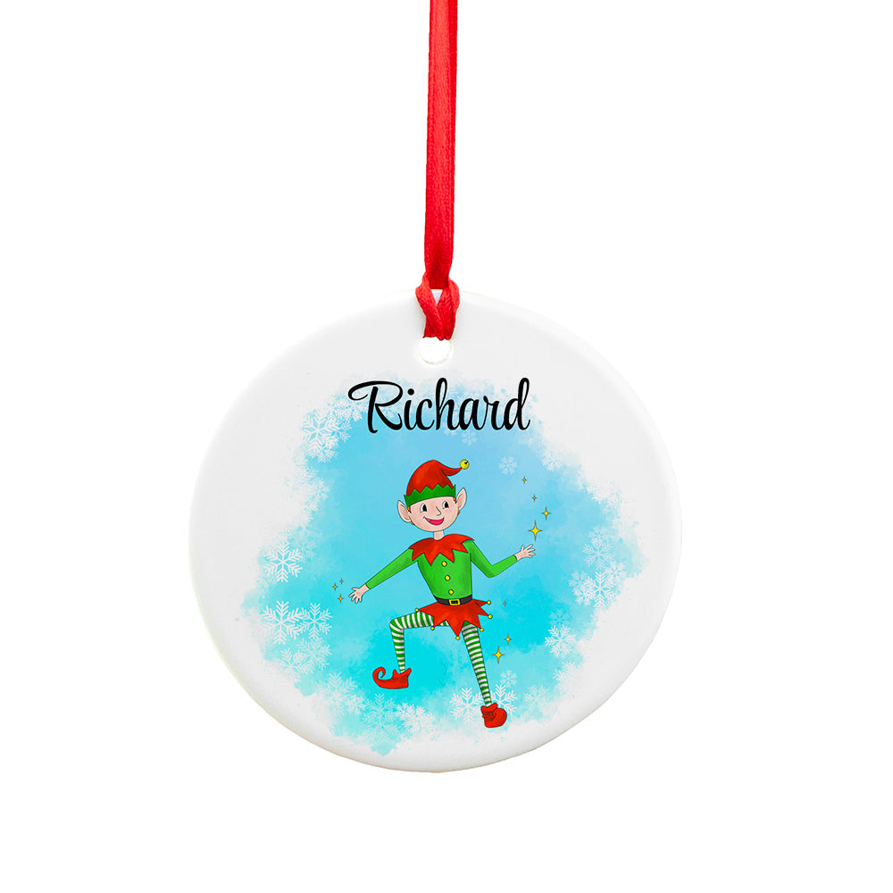 Personalised Playful Boy Elf Christmas Ornament: 4 - Christmas Decorations By Gift Moments