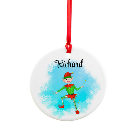 Personalised Boy Elf Christmas Ornament: 4 - Christmas Decorations By Gift Moments