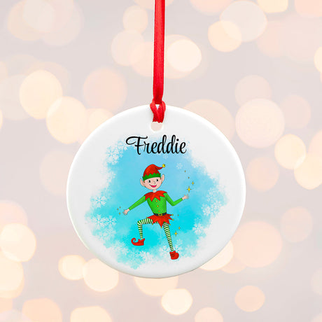 Personalised Boy Elf Christmas Ornament: 3 - Christmas Decorations By Gift Moments