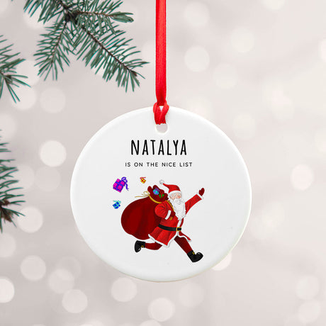 Personalised Playful Santa Ornament: 2 - Christmas Decorations By Gift Moments