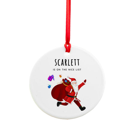Personalised Playful Santa Ornament: 4 - Christmas Decorations By Gift Moments