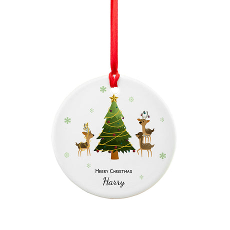 Personalised Playing Reindeers Christmas Ornament: 4 - Christmas Decorations By Gift Moments