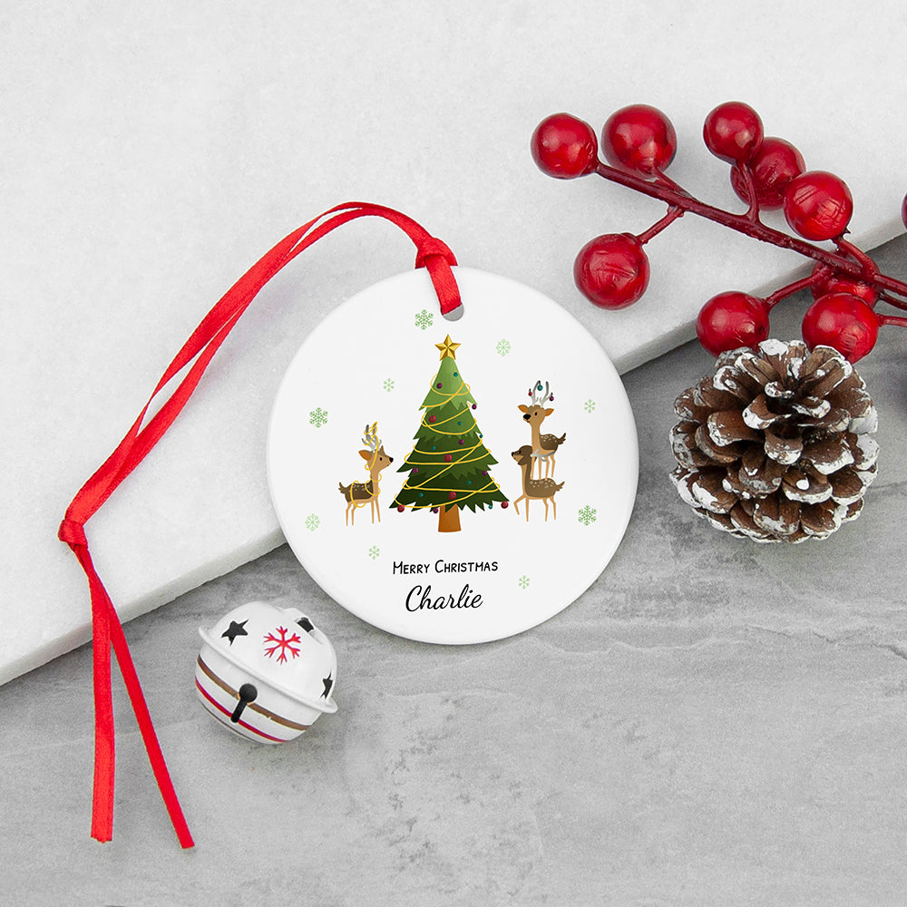 Personalised Playing Reindeers Christmas Ornament: 1 - Christmas Decorations By Gift Moments