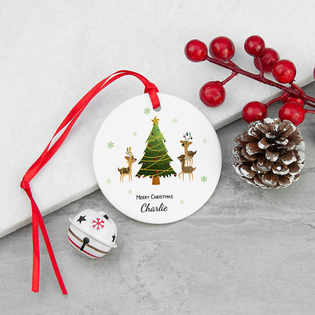 Personalised Playing Reindeers Christmas Ornament: 1 - Christmas Decorations By Gift Moments
