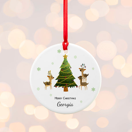 Personalised Playing Reindeers Christmas Ornament: 3 - Christmas Decorations By Gift Moments