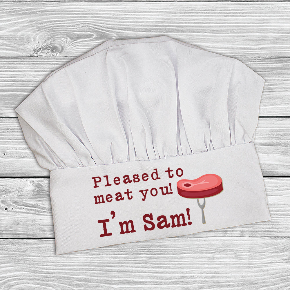 Personalised Pleased To Meat You Chef Hat - Shop Chef Hats At Gift Moments - 3