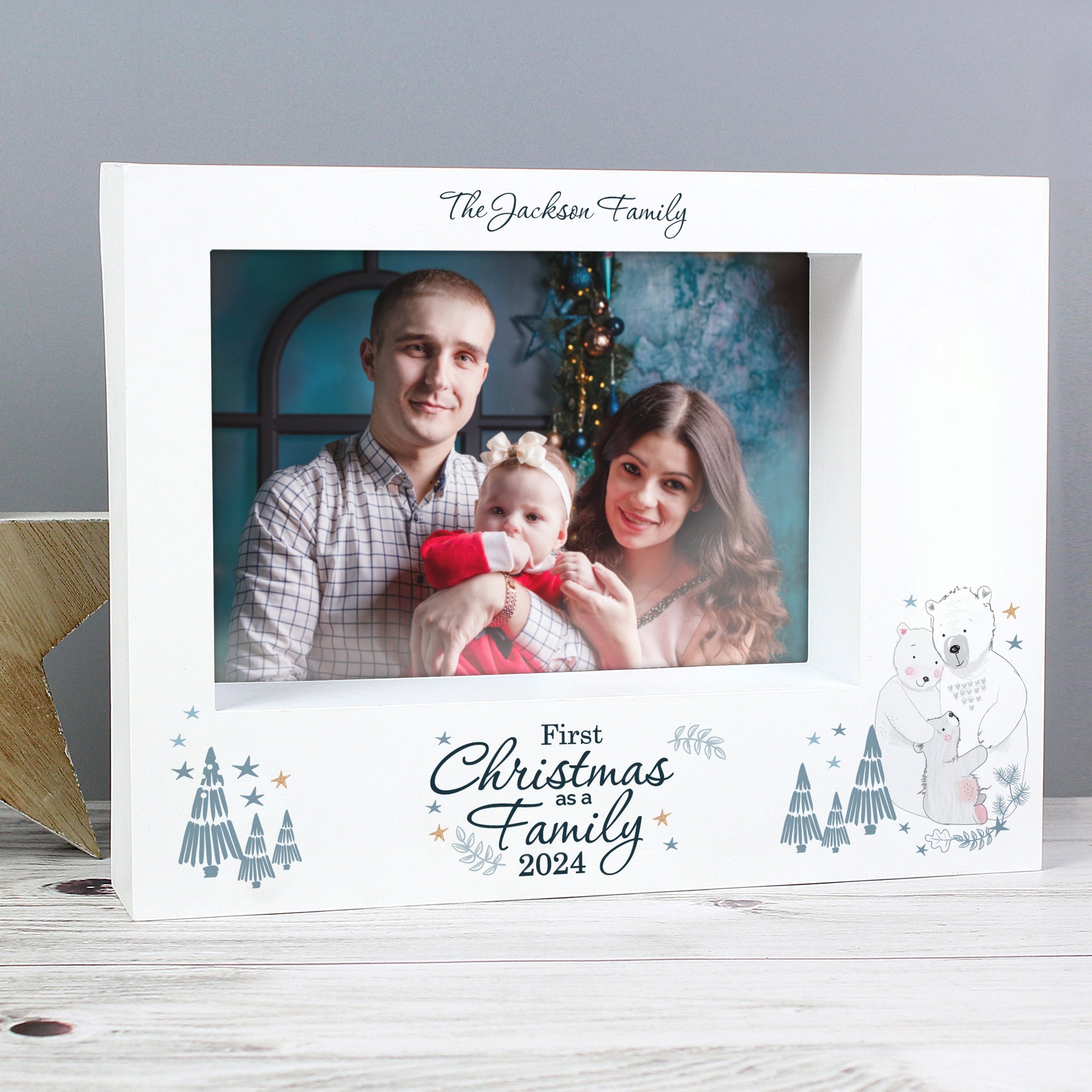 Personalised Polar Bear ’1st Christmas As A Family’ Photo Frame: 2 - Photo Frames By Gift Moments