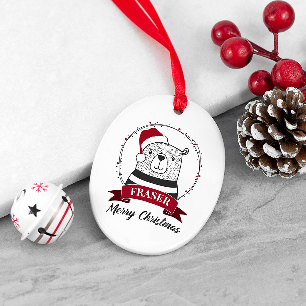 Personalised Polar Bear Christmas Decoration: 4 - Christmas Decorations By Gift Moments