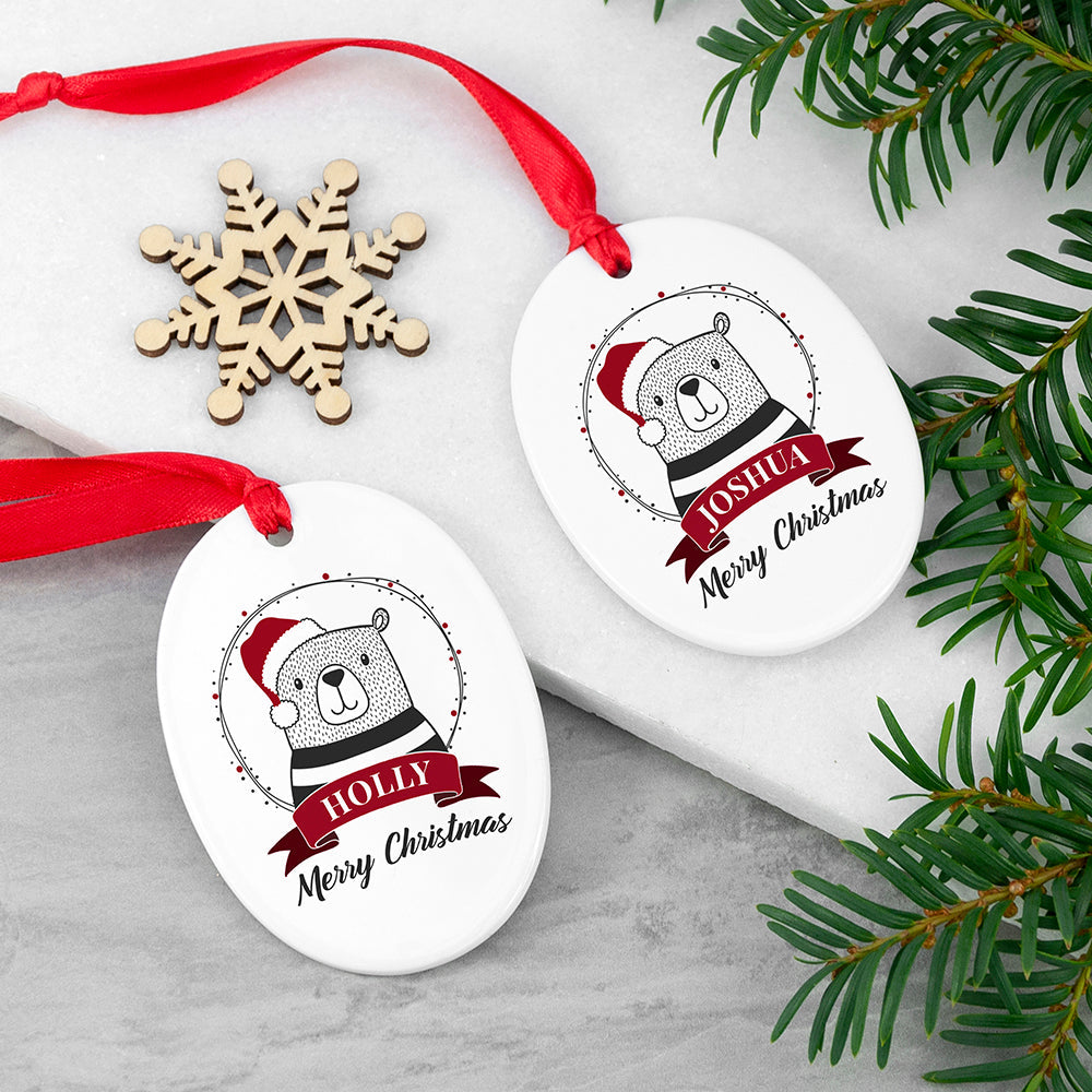 Personalised Polar Bear Christmas Decoration: 1 - Christmas Decorations By Gift Moments