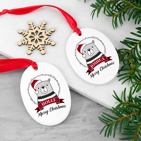 Personalised Polar Bear Christmas Ornament: 1 - Christmas Decorations By Gift Moments