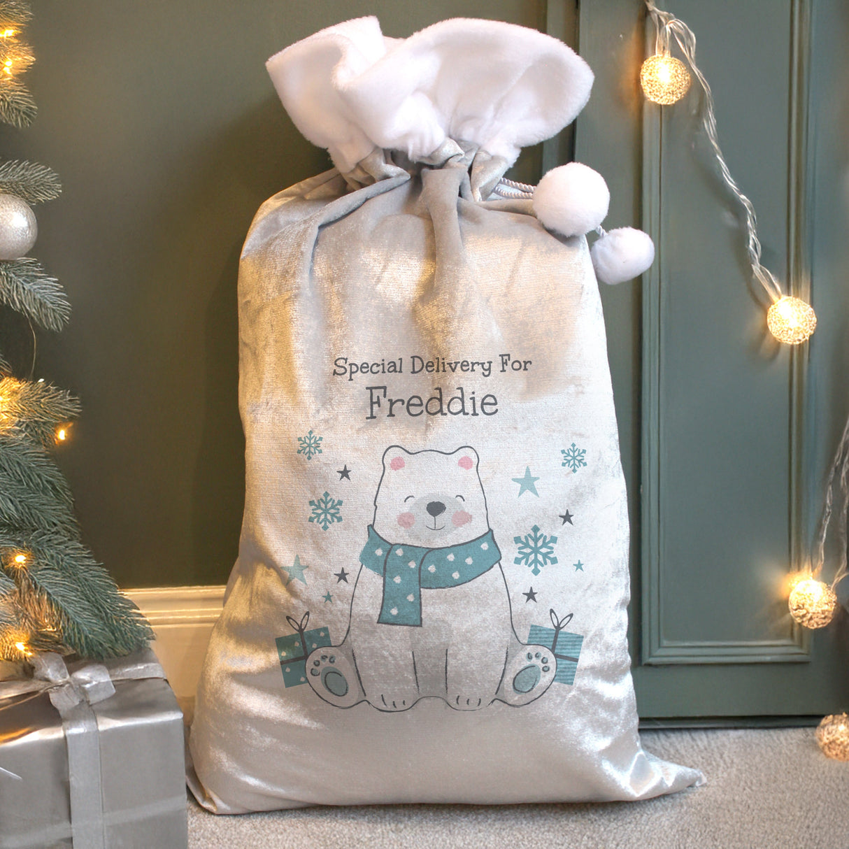 Personalised Polar Bear Christmas Sack: 1 - Christmas Sacks By Gift Moments