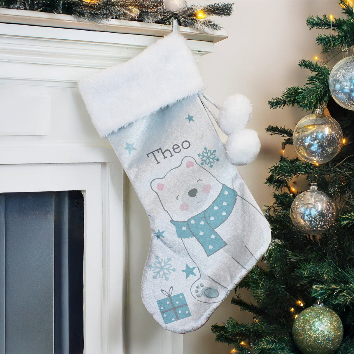 Personalised Polar Bear Christmas Stocking: 1 - Christmas Stockings By Gift Moments