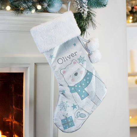 Personalised Polar Bear Christmas Stocking: 3 - Christmas Stockings By Gift Moments