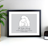 Personalised Polar Bear Family Black Framed Print: 1 - Framed Prints By Gift Moments