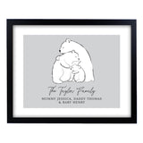 Personalised Polar Bear Family Black Framed Print: 4 - Framed Prints By Gift Moments