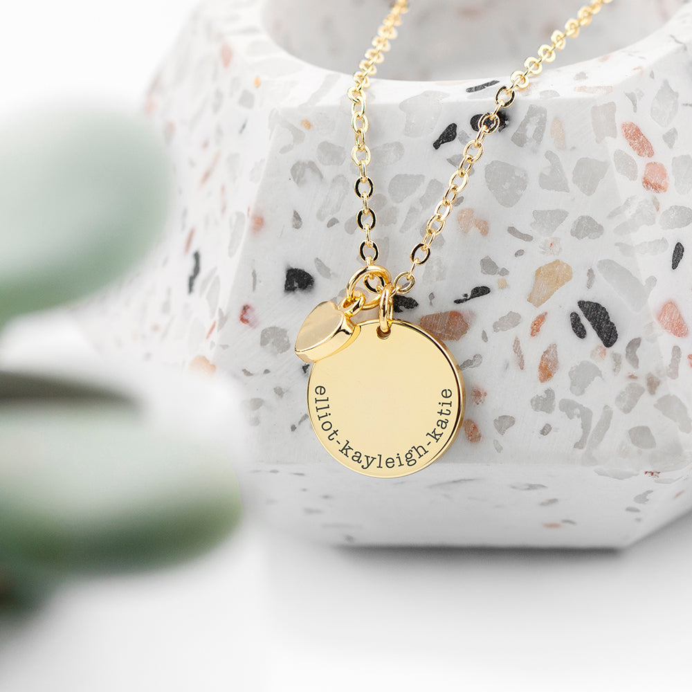 Personalised Polished Heart and Disc Necklaces: 4 - Necklaces By Gift Moments