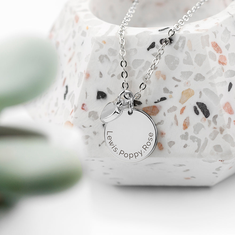 Personalised Polished Heart and Disc Necklaces: 3 - Necklaces By Gift Moments