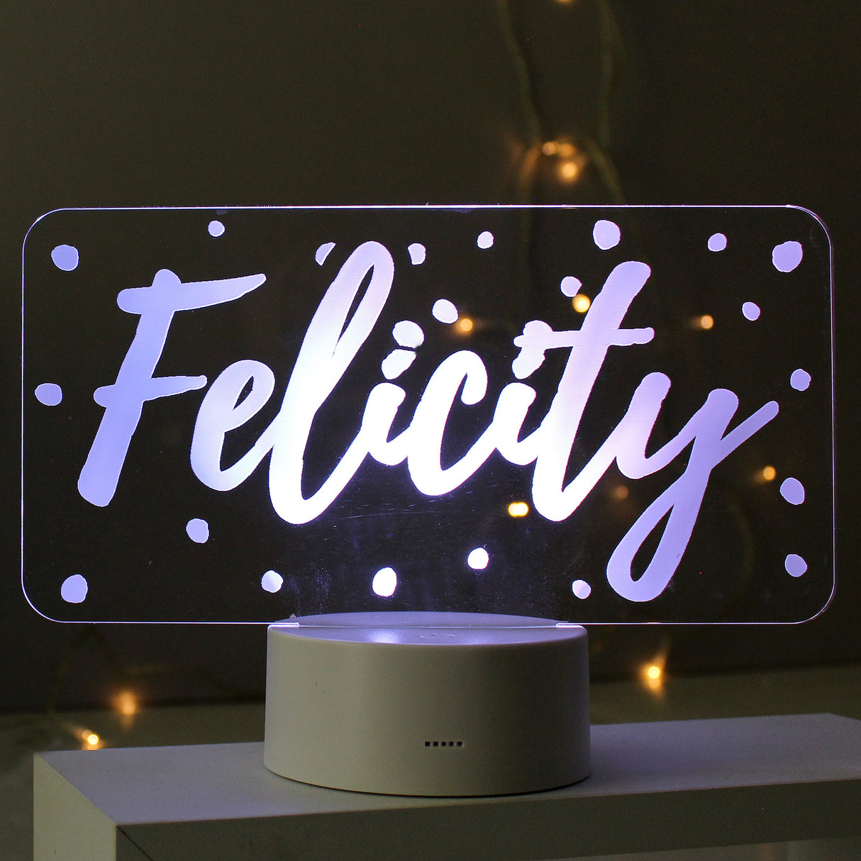 Personalised Polka-dot Name only LED Colour Changing Night Light: 1 - LED Lighting By Gift Moments