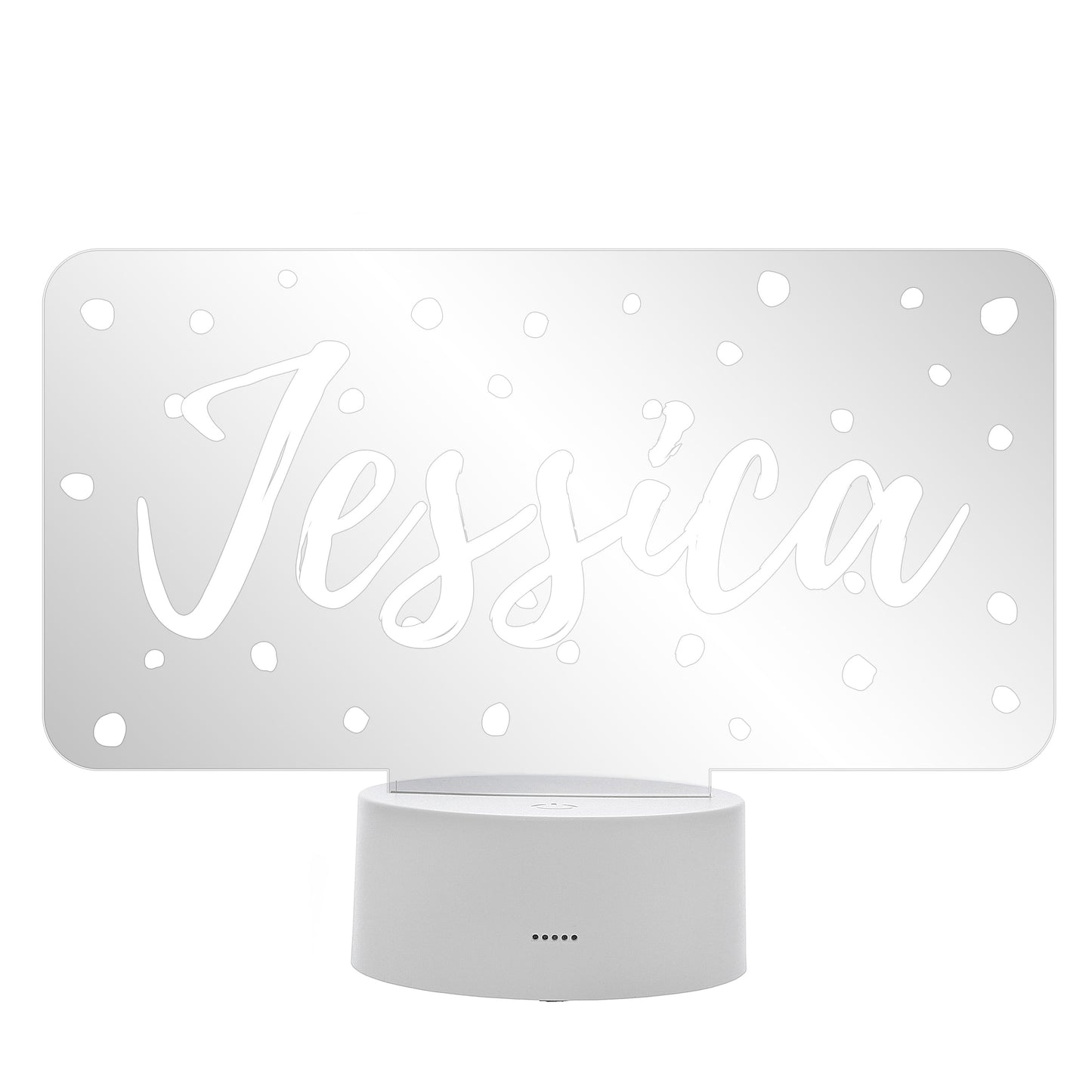 Personalised Polka-dot Name only LED Colour Changing Night Light: 5 - LED Lighting By Gift Moments