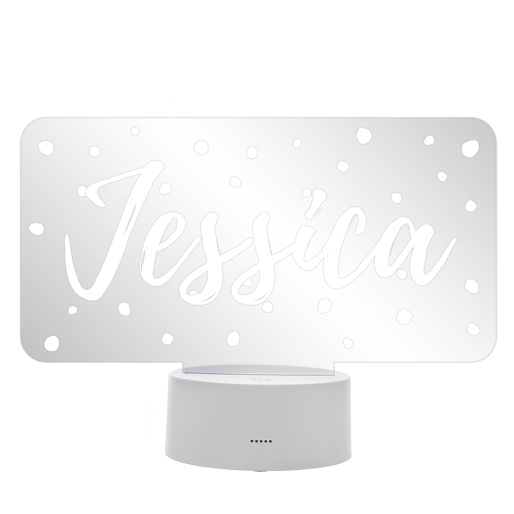 Personalised Polka-dot Name only LED Colour Changing Night Light: 5 - LED Lighting By Gift Moments