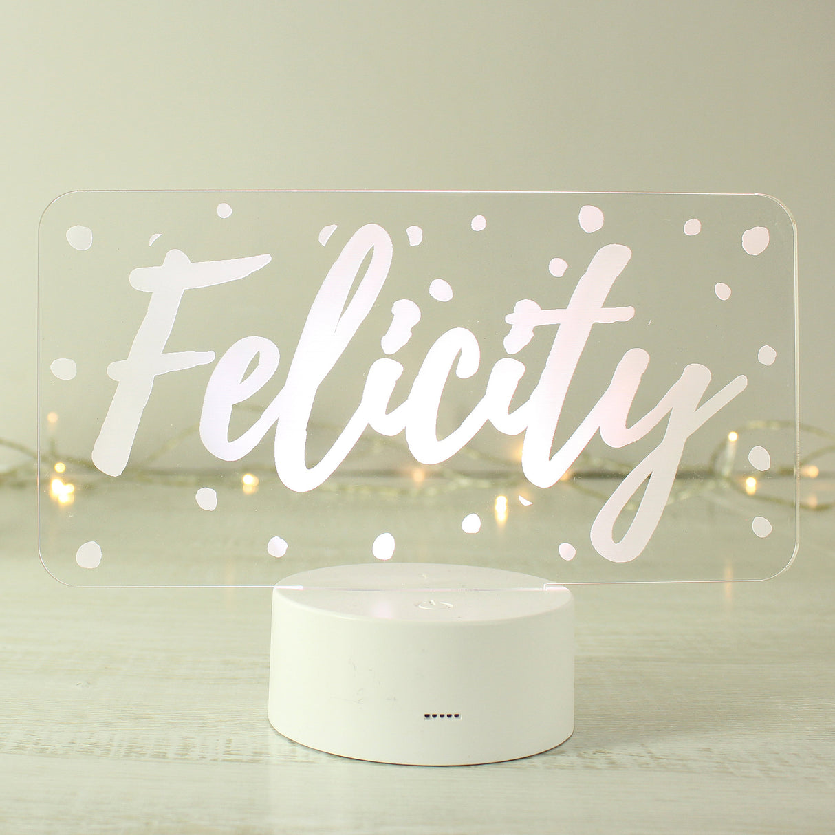 Personalised Polka-dot Name only LED Colour Changing Night Light: 2 - LED Lighting By Gift Moments
