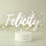 Personalised Polka-dot Name only LED Colour Changing Night Light: 2 - LED Lighting By Gift Moments
