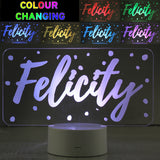 Personalised Polka-dot Name only LED Colour Changing Night Light: 3 - LED Lighting By Gift Moments