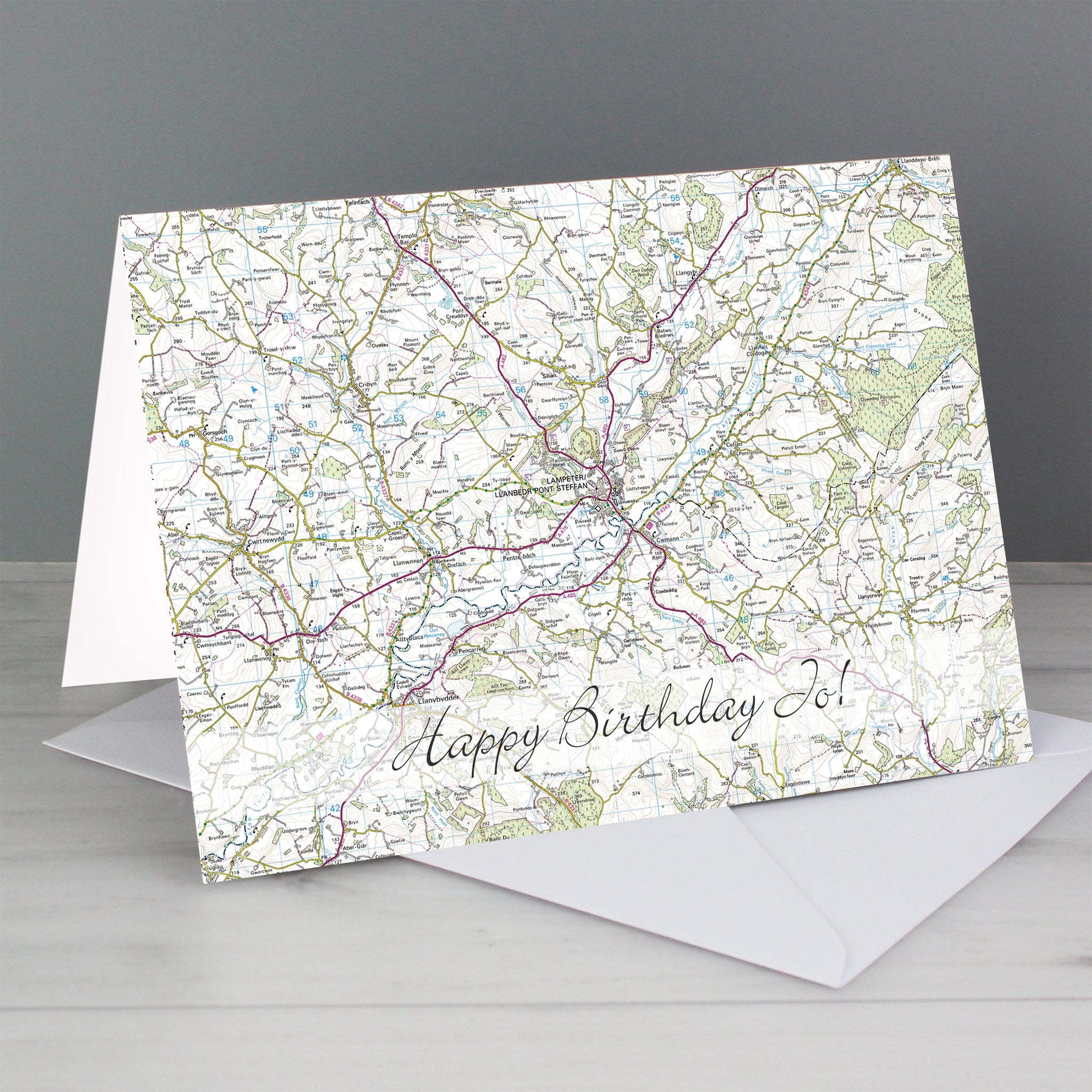 Personalised Present Day Map Card: 1 - Greeting Cards By Gift Moments