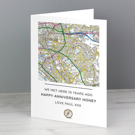 Personalised Present Day Map Compass Card: 6 - Greeting Cards By Gift Moments