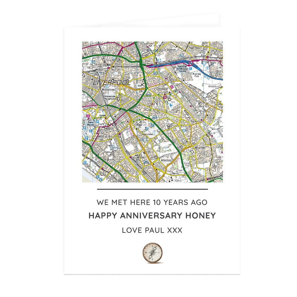 Personalised Present Day Map Compass Card - Shop Greeting Cards At Gift Moments - 2