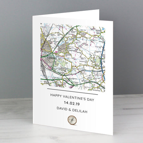 Personalised Present Day Map Compass Card: 4 - Greeting Cards By Gift Moments