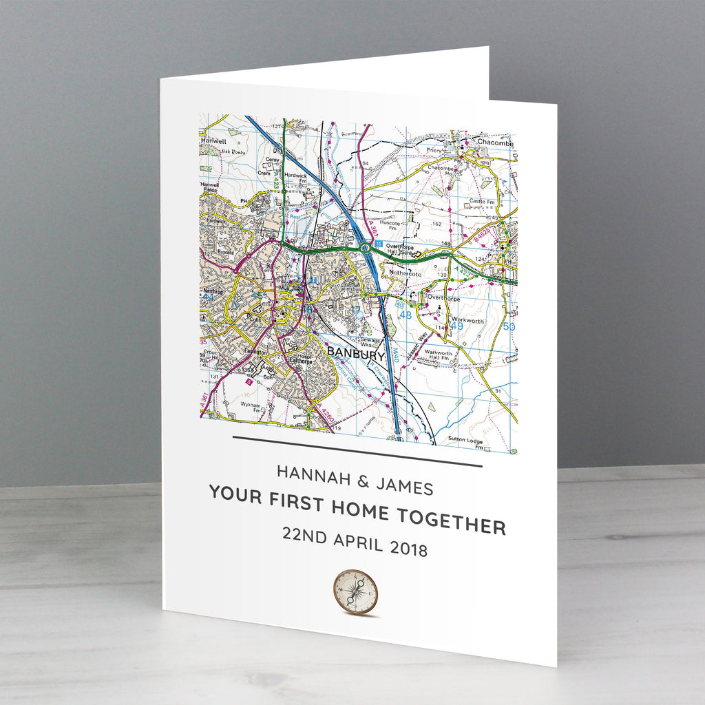Personalised Present Day Map Compass Card - Shop Greeting Cards At Gift Moments - 1